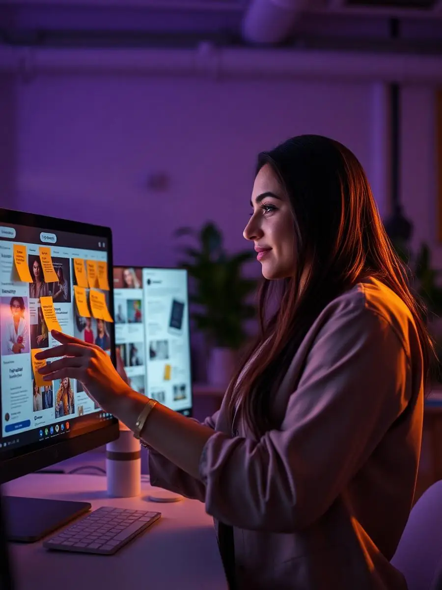 Profesional de marketing creando una campaña